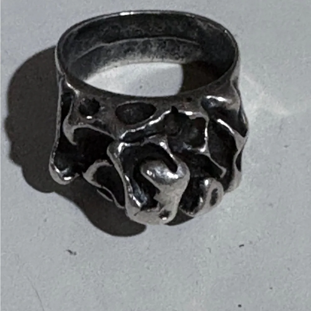 Brutalist Oxidized Silver 3D Abstract One of a Kind Ring size 8